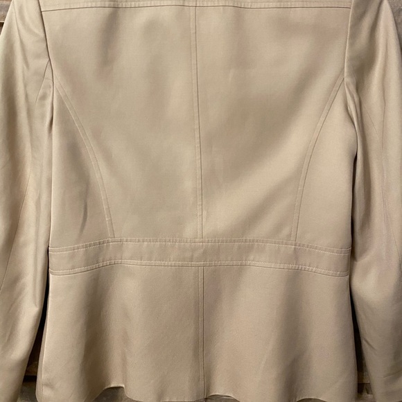 TALBOTS Womens Blazer SZ 10 Light Cream/Ivory Safari Style Lightweight - Picture 4 of 14